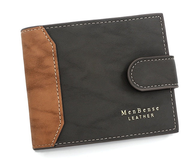 Men's Wallet Short Style With Korean Edition Hinge Gold Stamping GO Buy