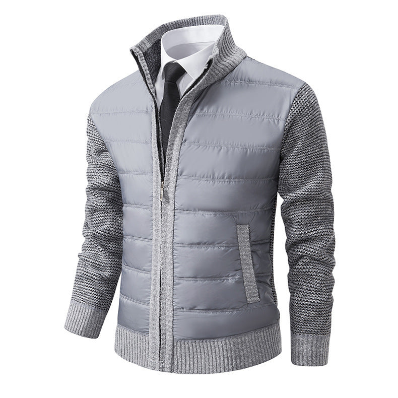 Stand Collar Fleece-lined Thickened Men's Coat GO buy