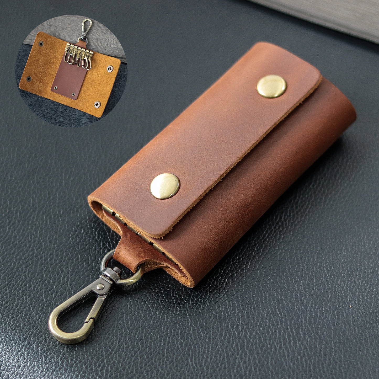 Men Wallet Leather Key Bag Multifunctional Keychain GO Buy