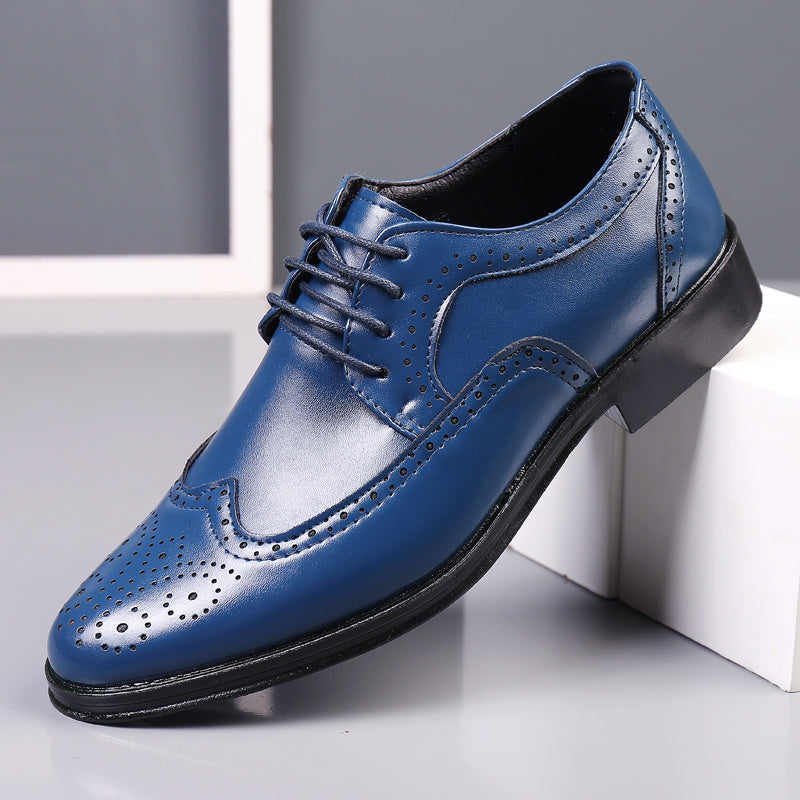 Block Carved Casual Leather Shoes For Men GO Buy
