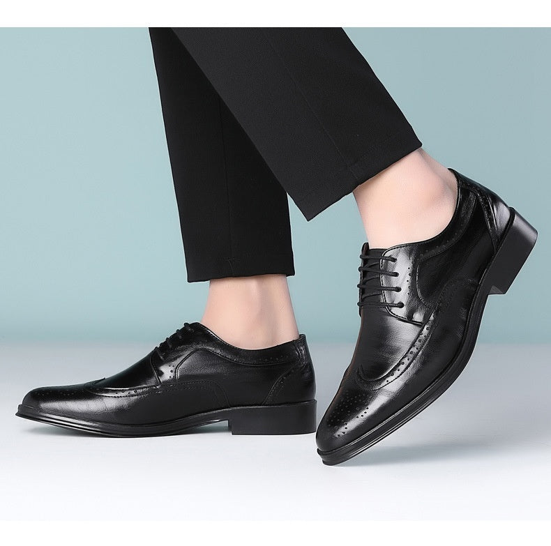 Block Carved Casual Leather Shoes For Men GO Buy