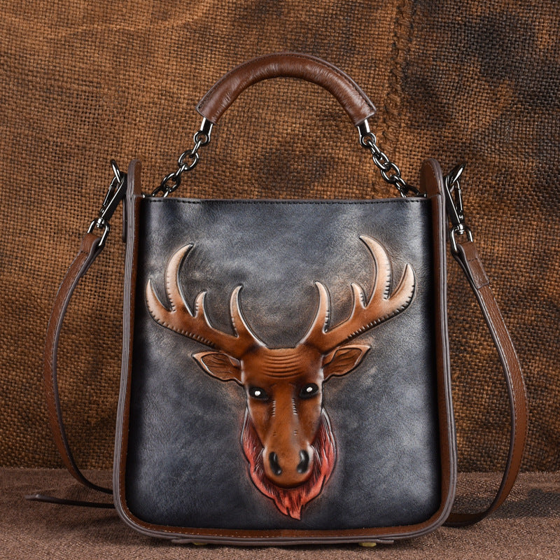 Hand Rubbed Color Embossed Ladies Handbag GO Buy