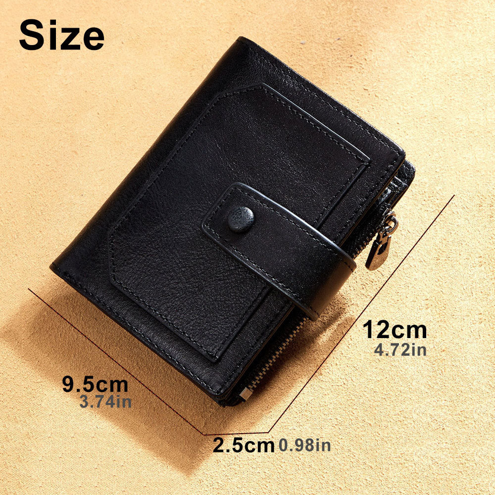 Men's Leather Wallet Three Fold Multi Card Space GO Buy