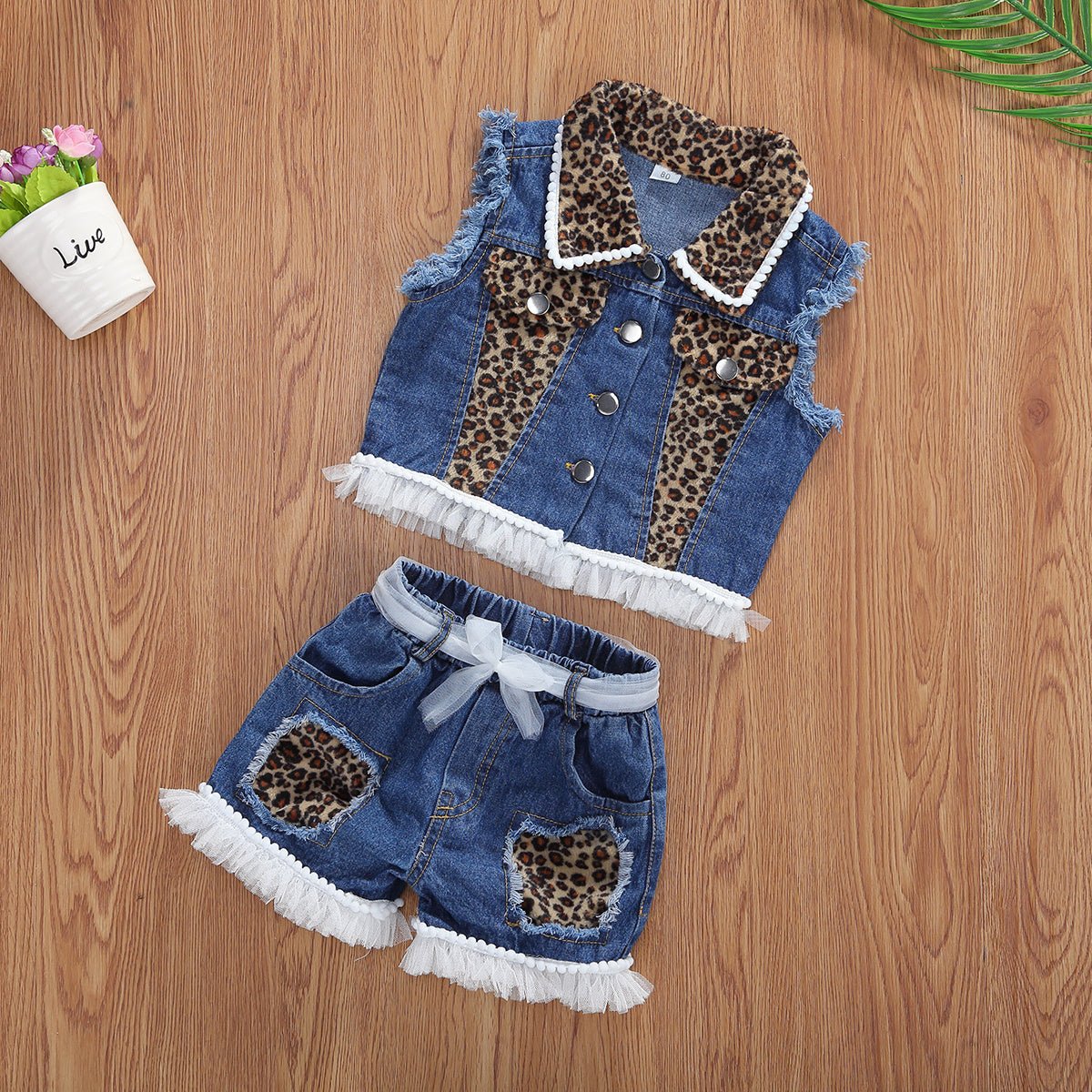 1 - 6 Year Old Girls Clothes Set Sleeveless Tank Top Shorts 2 Pieces - Go Buy