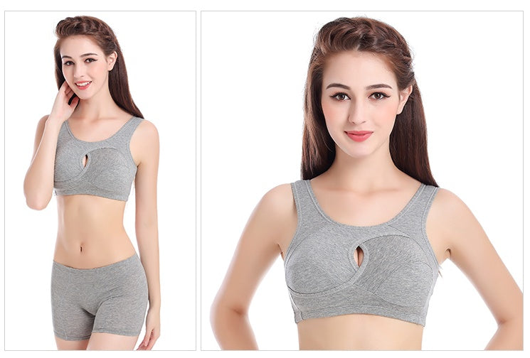 Cotton Anti-expansion Anti-Sag Gathering Adjustment Sports Bra GO buy