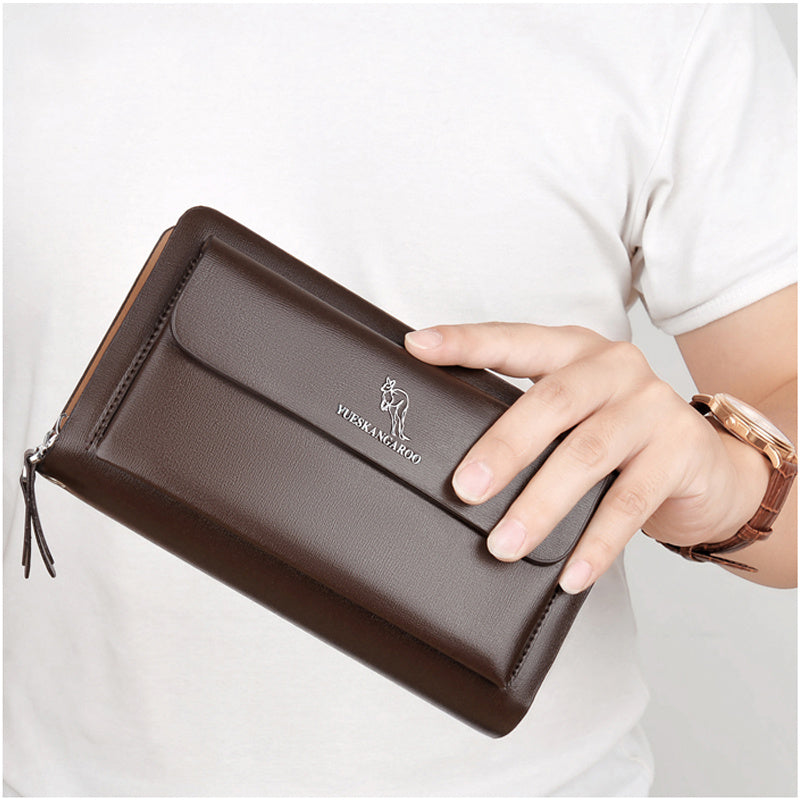 Pure Color Kangaroo Men's Business Casual Clutch GO Buy