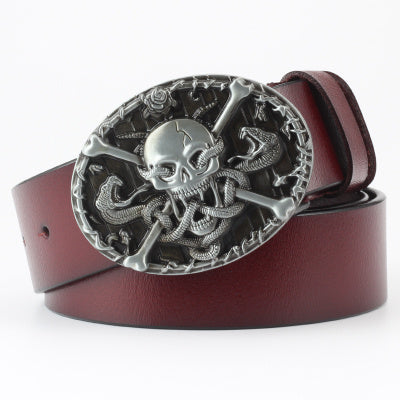 Ghost Head Series Big Strap Casual Taro Decorative Belt Leather GO Buy