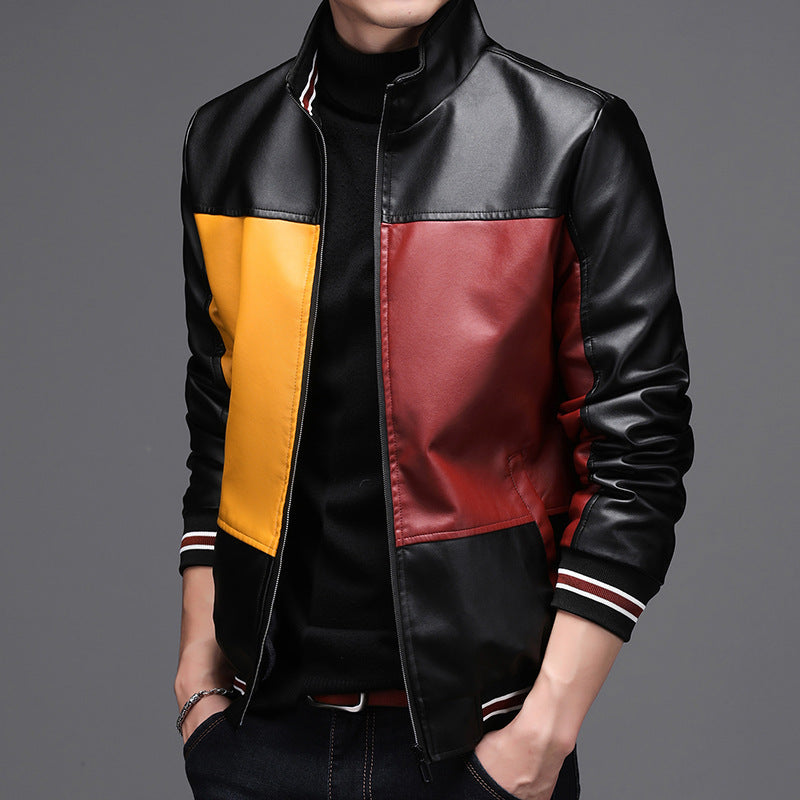 Leather men's casual jacket GO Buy