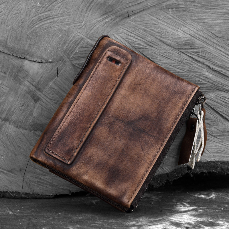 Men's large capacity double zipper wallet GO Buy