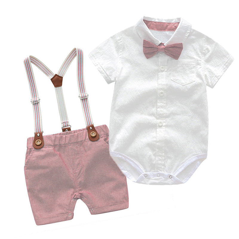 Baby gentleman suit baby romper bib two-piece suit GO buy