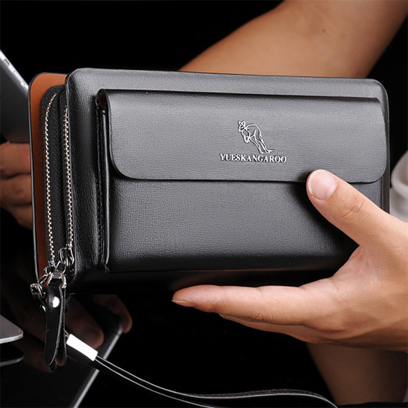 Pure Color Kangaroo Men's Business Casual Clutch GO Buy