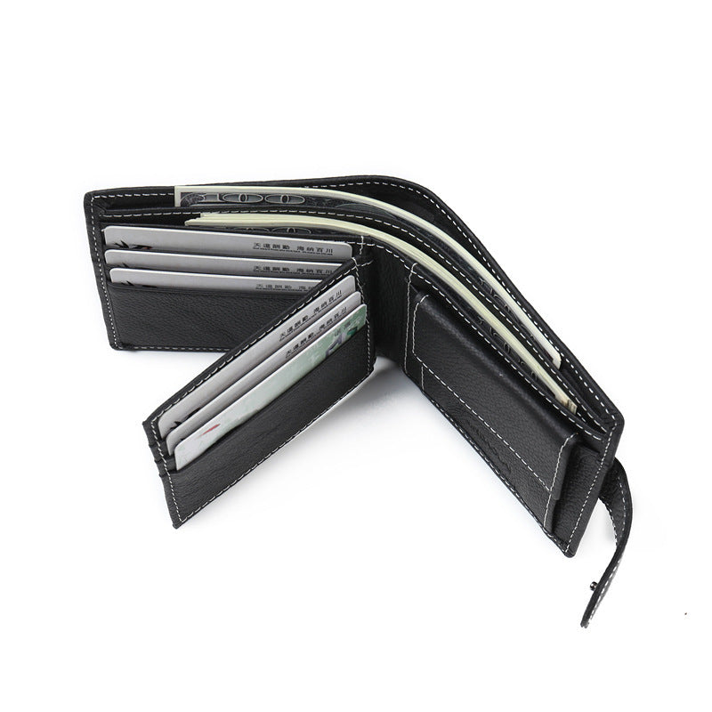 Men's leather wallet with zipper and buckle GO Buy