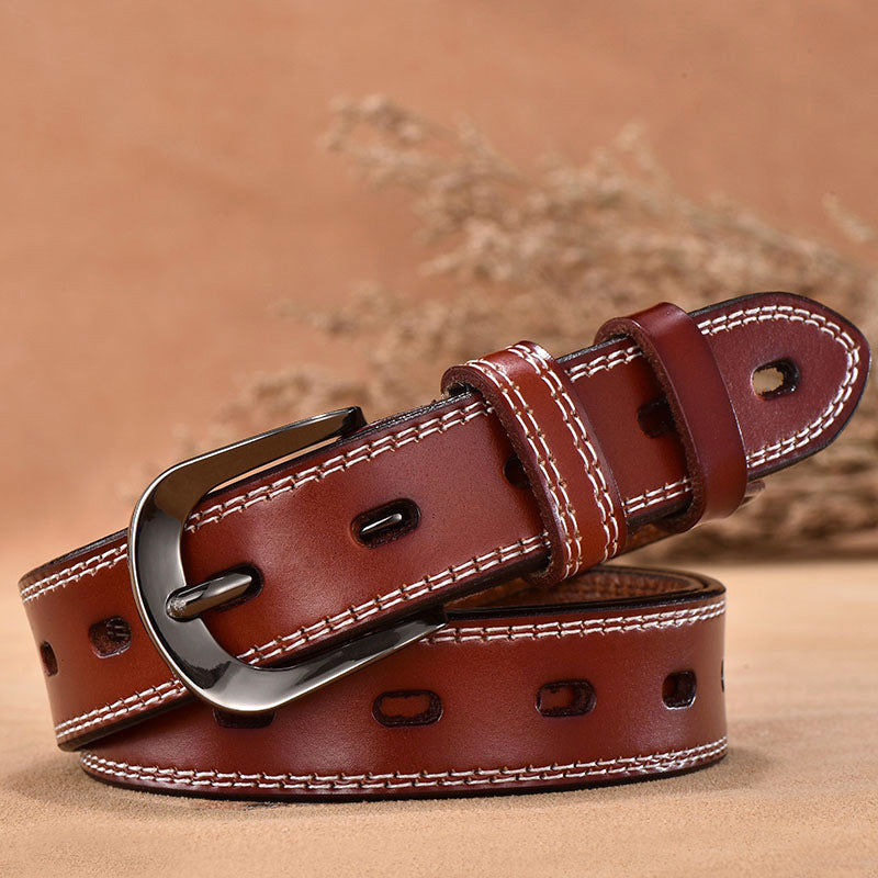 Vintage Hollow Pin Buckle Ladies Belt With Body Punching GO Buy