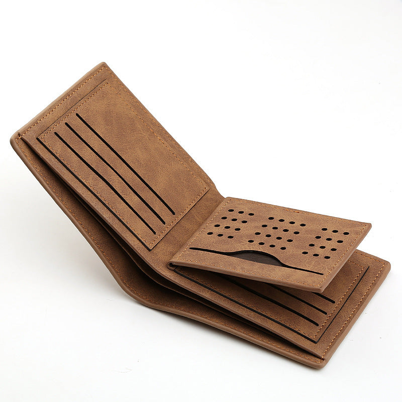 Men's Compact Wallet With Zipper And Multiple Card Slots GO Buy