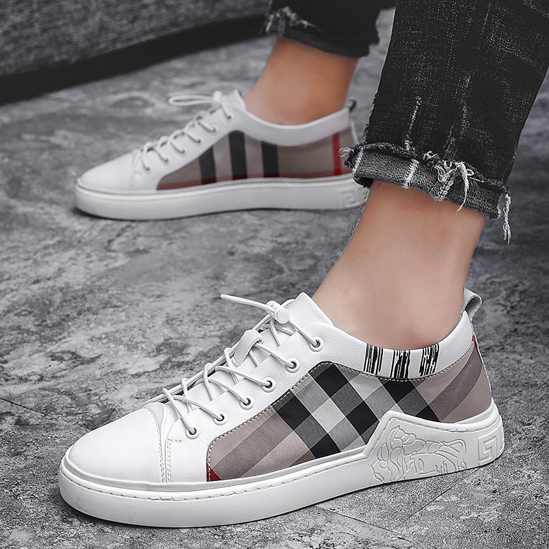 Breathable Check Cloth Board Shoes Youth Casual Shoes Men GO Buy