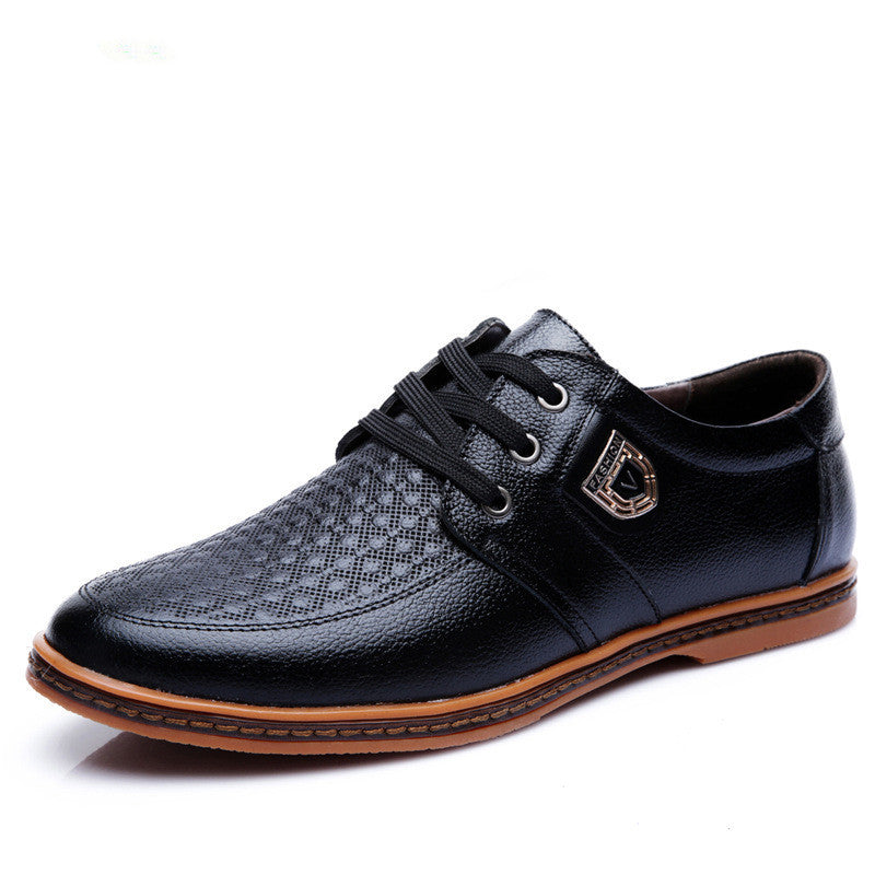Men's Casual Leather Shoes Business Soft Sole Round Toe GO Buy