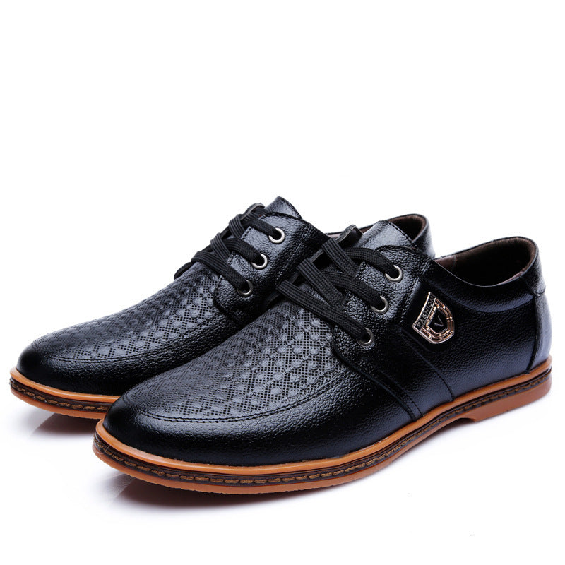 Men's Casual Leather Shoes Business Soft Sole Round Toe GO Buy