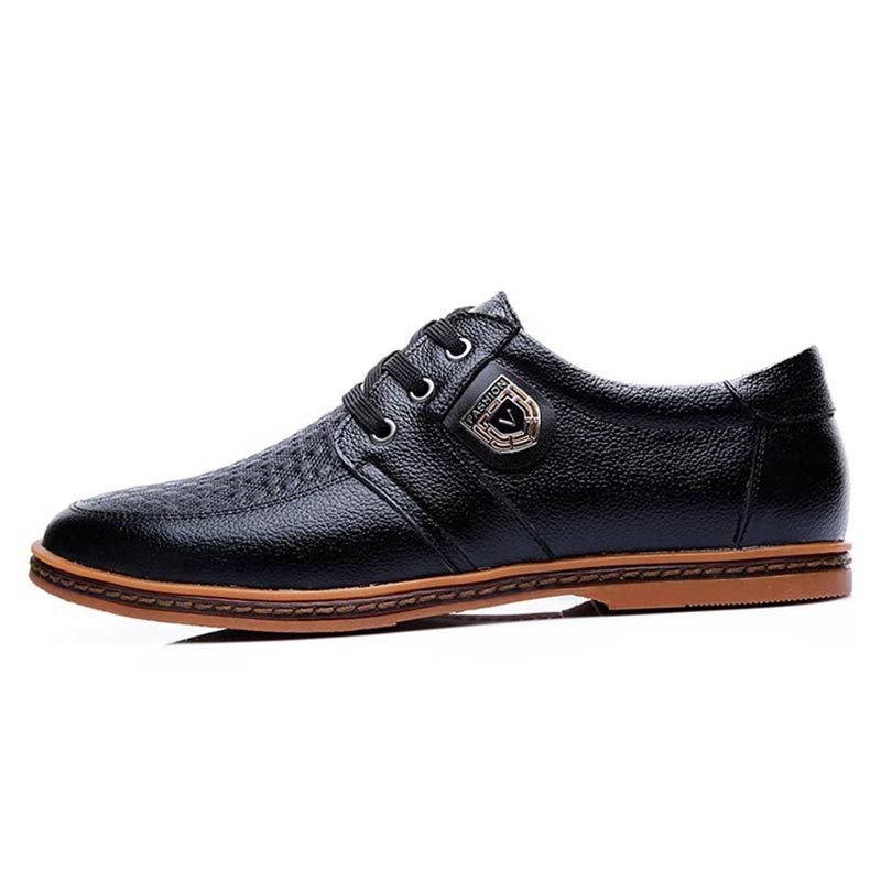 Men's Casual Leather Shoes Business Soft Sole Round Toe GO Buy