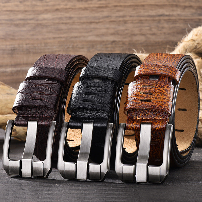 Vintage Pin Buckle All-Match Leather Men's Belt GO Buy