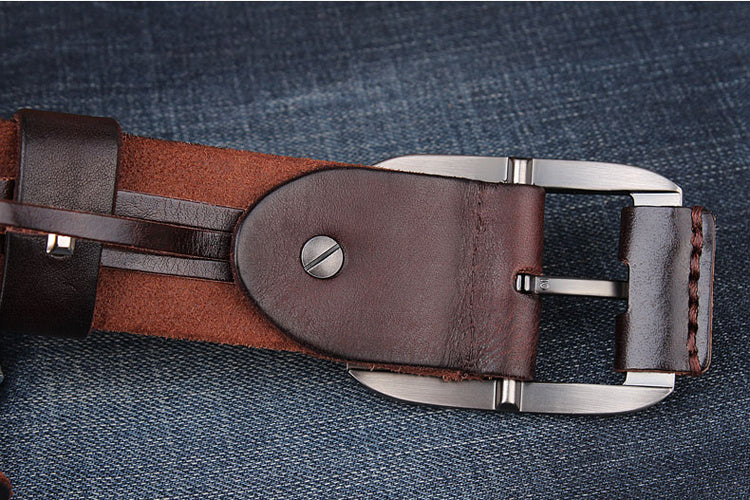 Men's Belt Leather Belt Casual Pidai Pin Buckle GO Buy