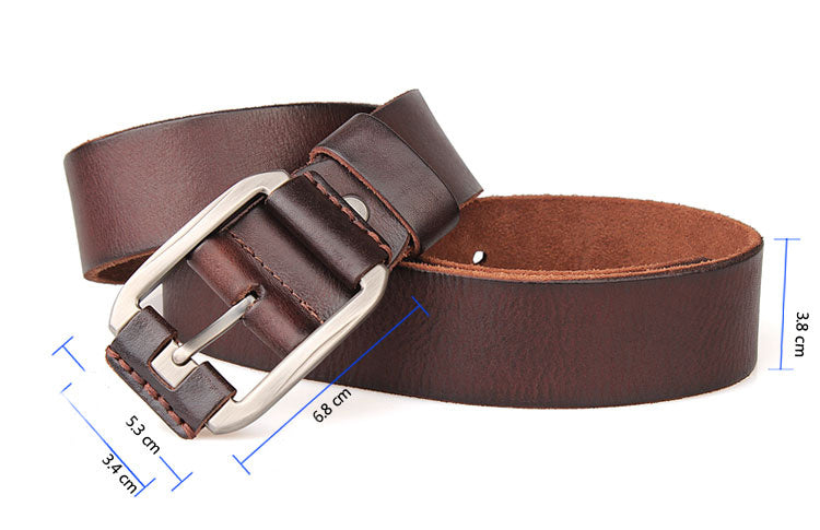 Men's Belt Leather Belt Casual Pidai Pin Buckle GO Buy
