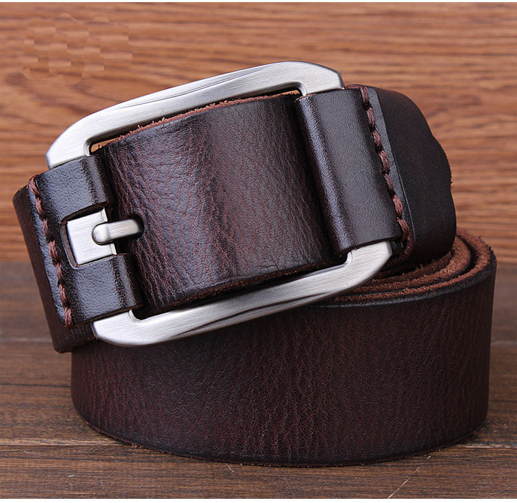 Men's Belt Leather Belt Casual Pidai Pin Buckle GO Buy