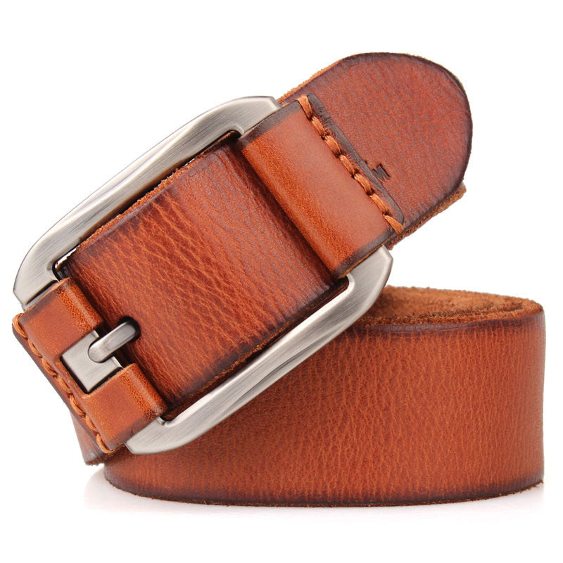 Men's Belt Leather Belt Casual Pidai Pin Buckle GO Buy
