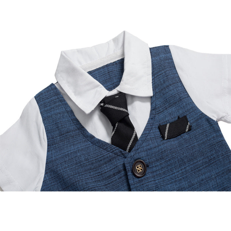 Summer New Baby Boy Jumpsuit Boys Gentleman Baby Children's Clothing GO buy