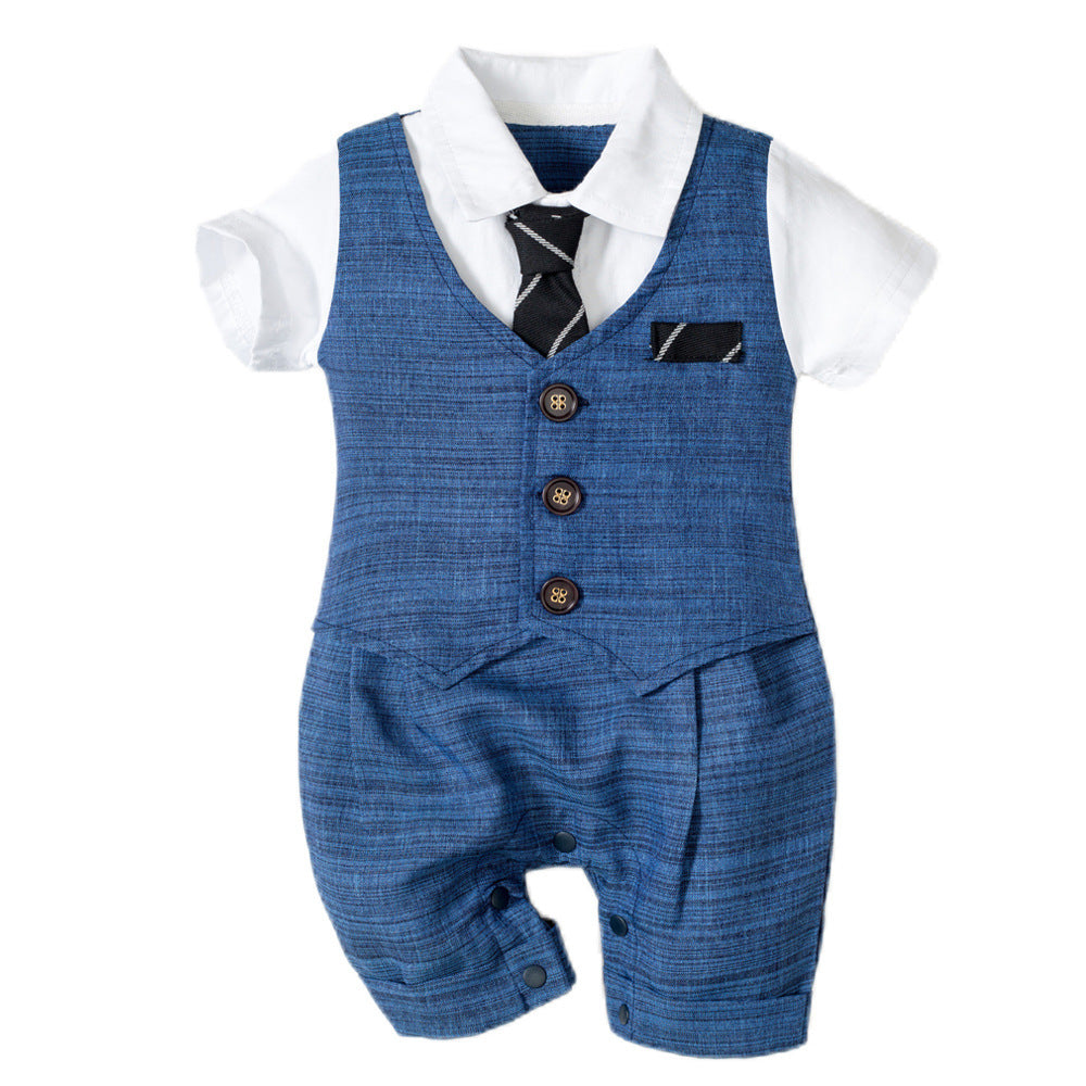 Summer New Baby Boy Jumpsuit Boys Gentleman Baby Children's Clothing GO buy