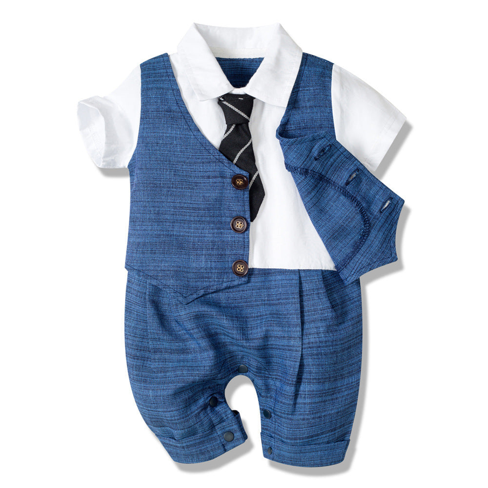 Summer New Baby Boy Jumpsuit Boys Gentleman Baby Children's Clothing GO buy