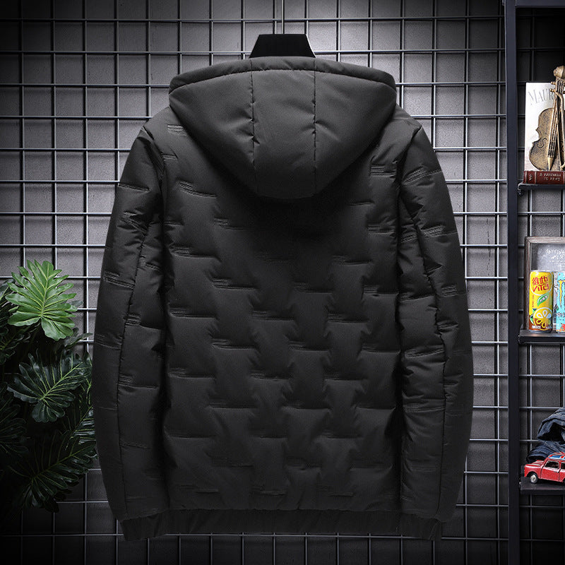 Men's Jacket Short Warm Hooded Cotton Jacket Men GO Buy