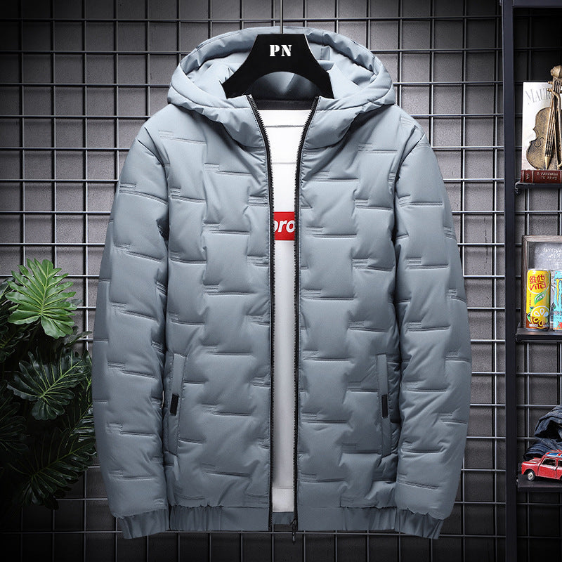 Men's Jacket Short Warm Hooded Cotton Jacket Men GO Buy