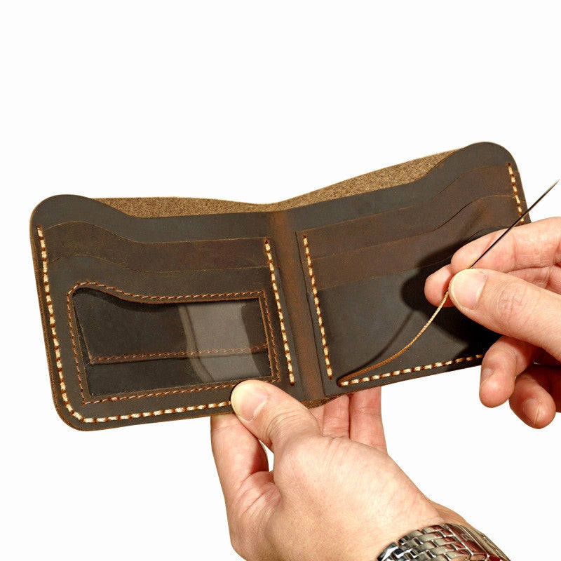 Portefeuille En Cuir Veritable vintage GO Buy