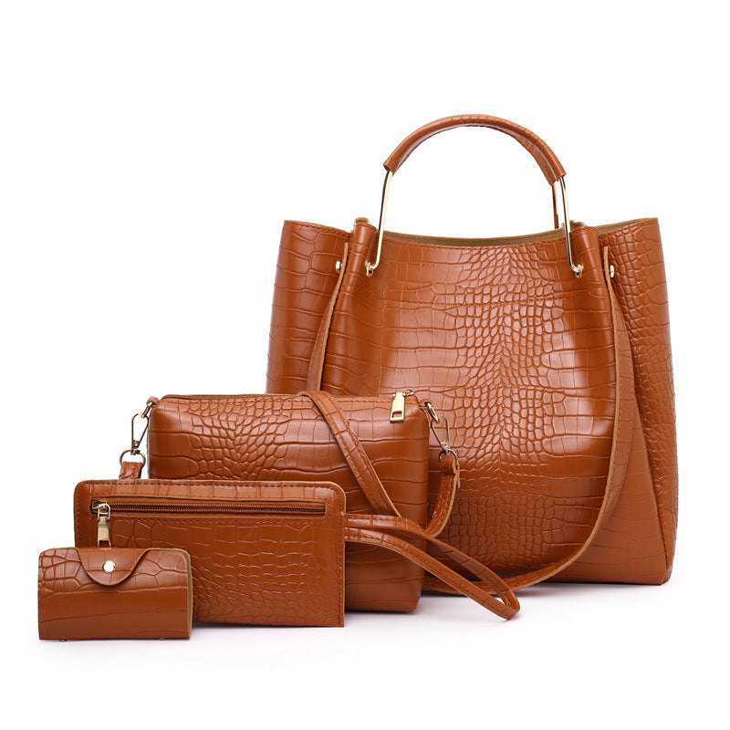 Picture-In-The-Mother Bag Four-Piece Pattern One-Shoulder Messenger Bag Handbag GO Buy