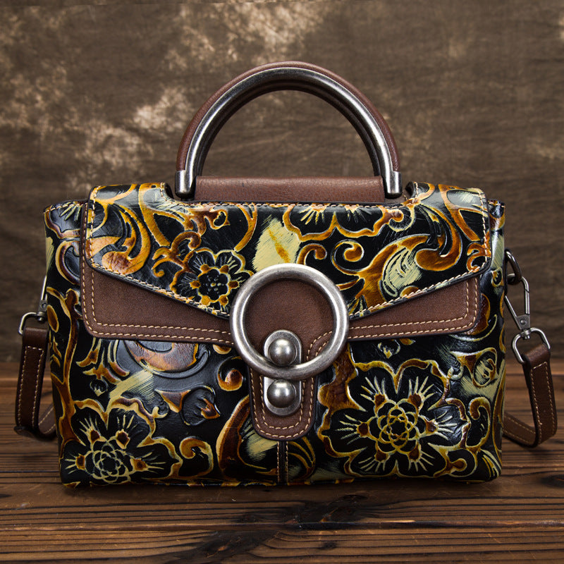 Cowhide Retro Clan Style Female Bag GO Buy