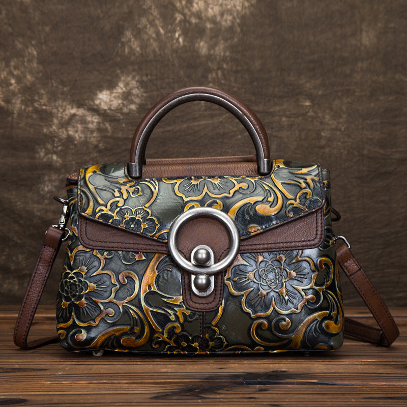 Cowhide Retro Clan Style Female Bag GO Buy
