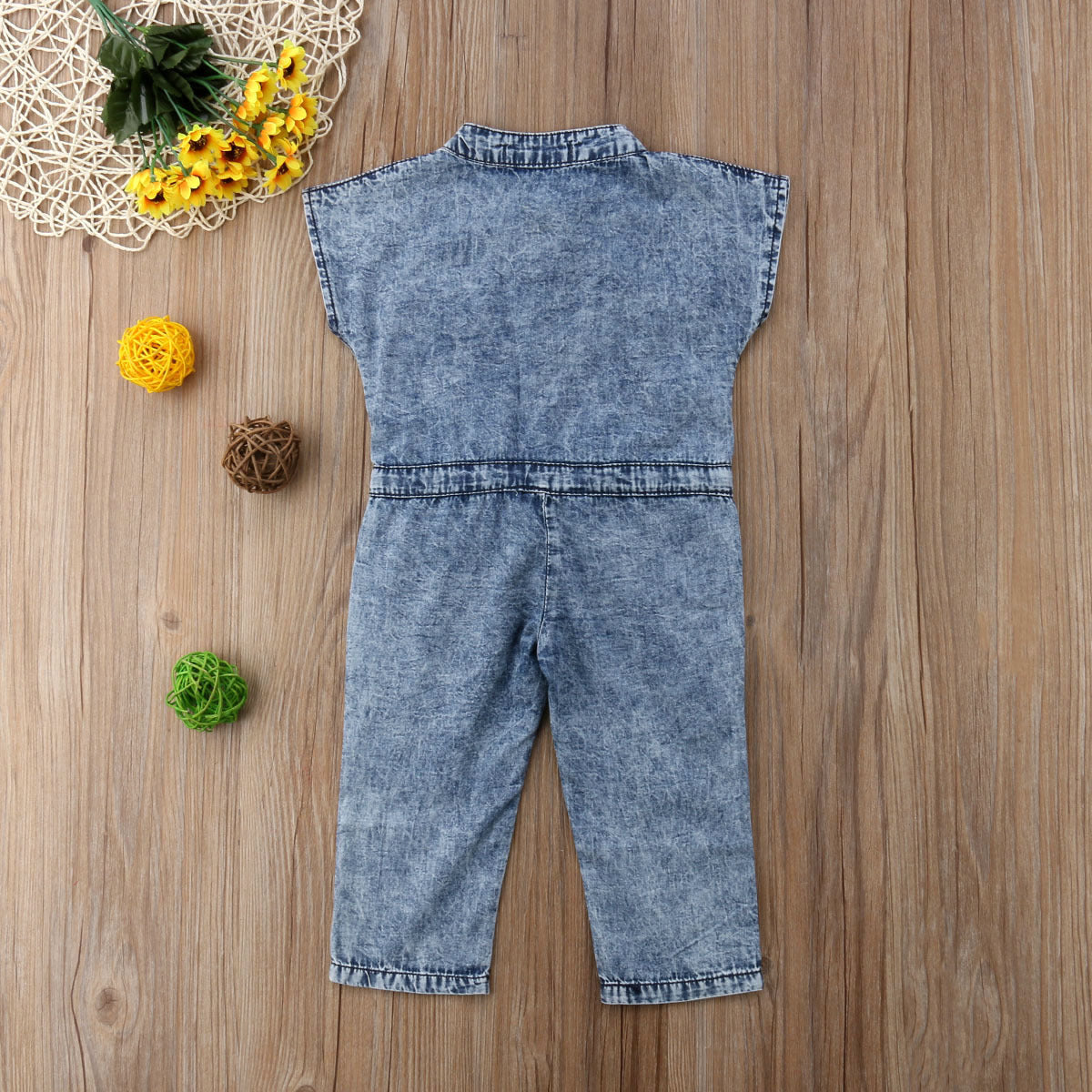 Short-Sleeved Girls Denim Jumpsuit For Kids In Summer Fashion Romper GO buy