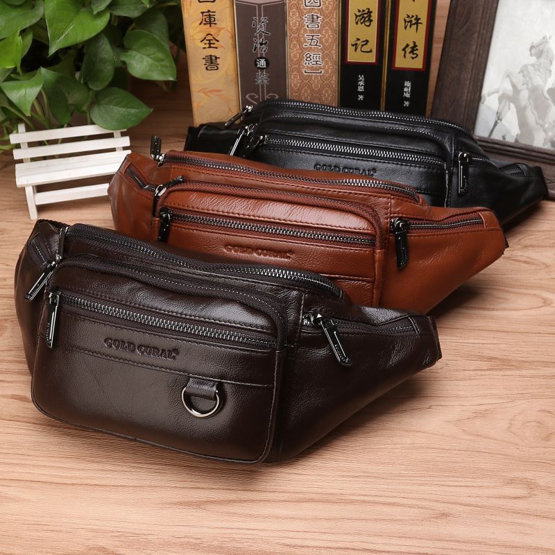 Leather Belt Cash Register Top Layer Cowhide Belt GO Buy