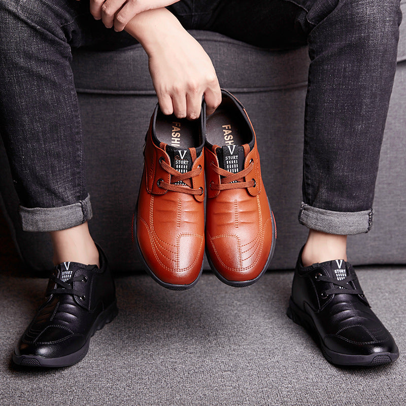 Men's Shoes New Casual Shoes Soft Leather Foot Men's Leather Shoes GO Buy