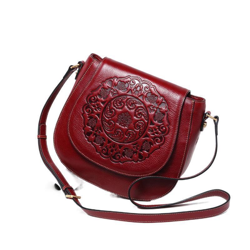Retro Head Leather Shoulder Bag Slant Across Women's Bag Women's Leather GO Buy