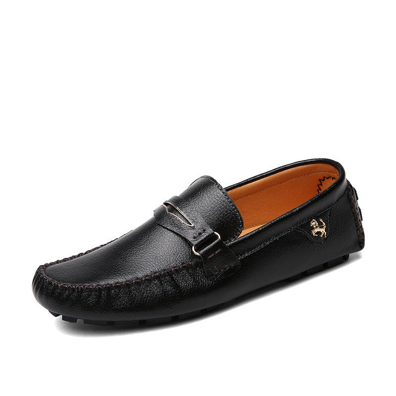 Solid Color Peas Shoes Men Casual Leather Shoes GO Buy