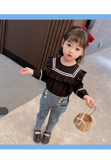 Girls Spring And Autumn Clothes Jeans Girls New Style GO buy