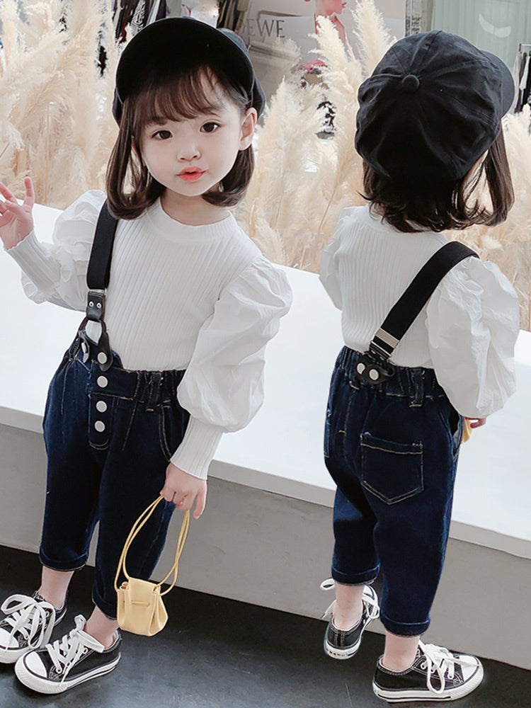Autumn Shirt Fashion Denim Kids Two-piece Suit GO buy