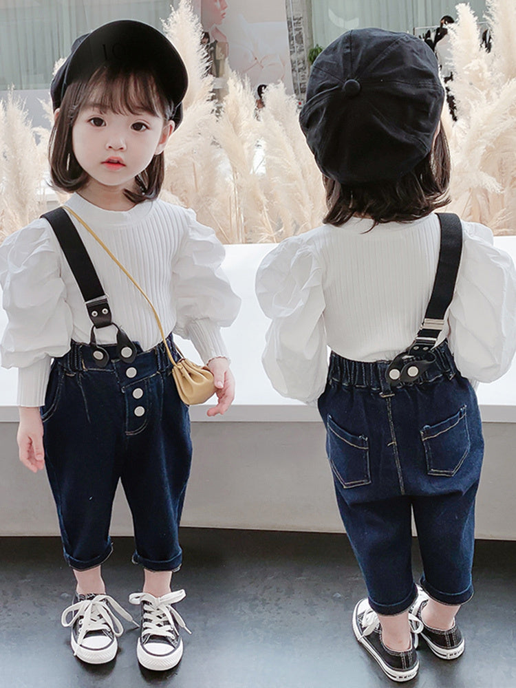 Autumn Shirt Fashion Denim Kids Two-piece Suit GO buy