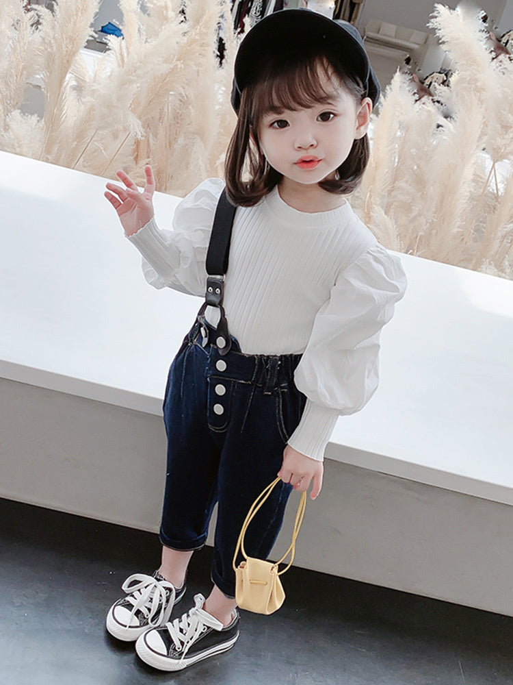 Autumn Shirt Fashion Denim Kids Two-piece Suit GO buy