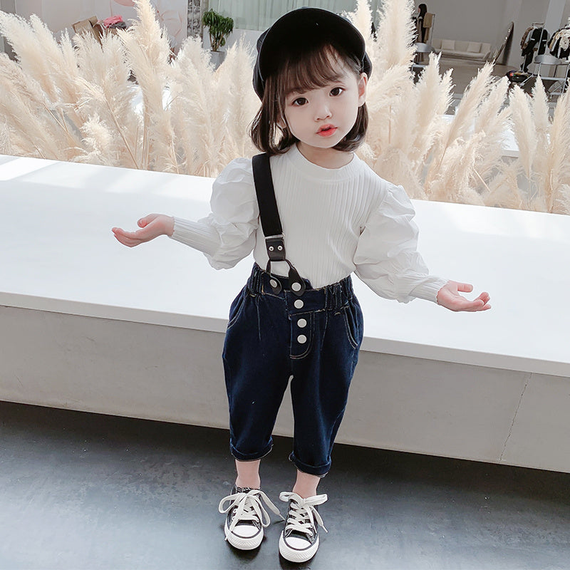Autumn Shirt Fashion Denim Kids Two-piece Suit GO buy