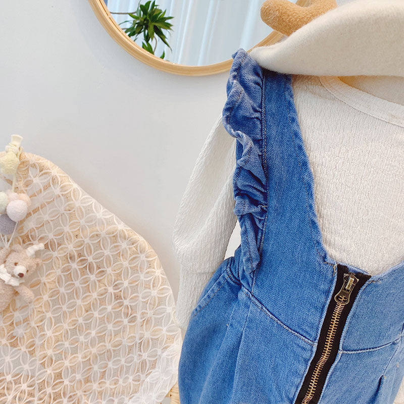 Children'S Ruffled Western Style Loose Baby Girl Fashion Overalls GO buy