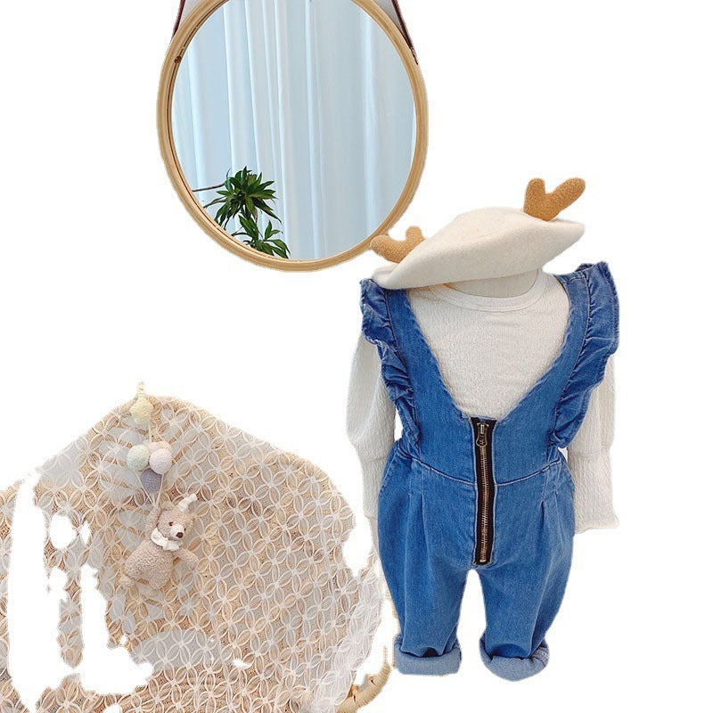 Children'S Ruffled Western Style Loose Baby Girl Fashion Overalls GO buy