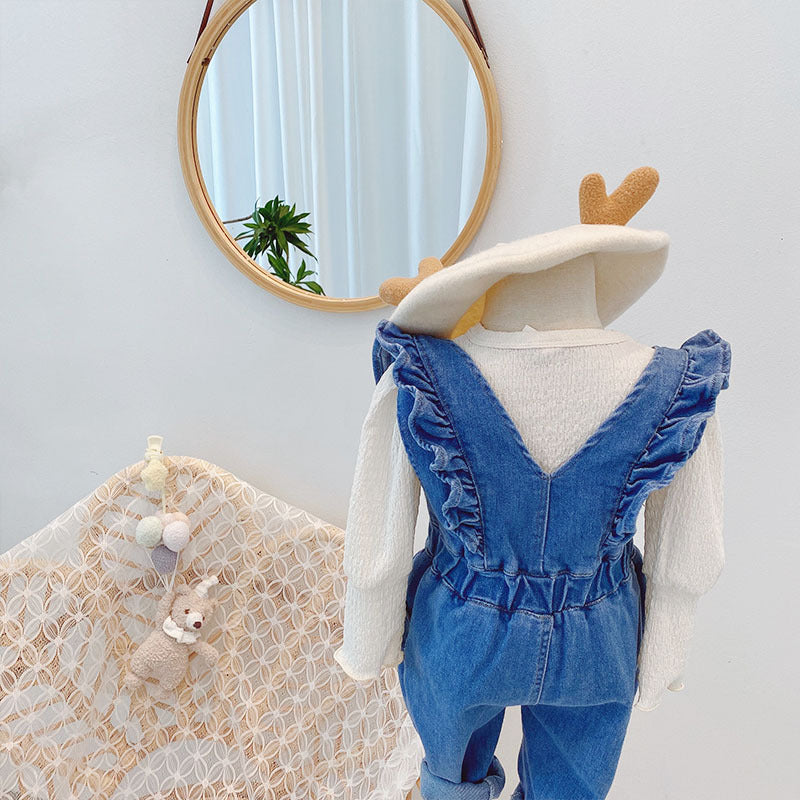 Children'S Ruffled Western Style Loose Baby Girl Fashion Overalls GO buy