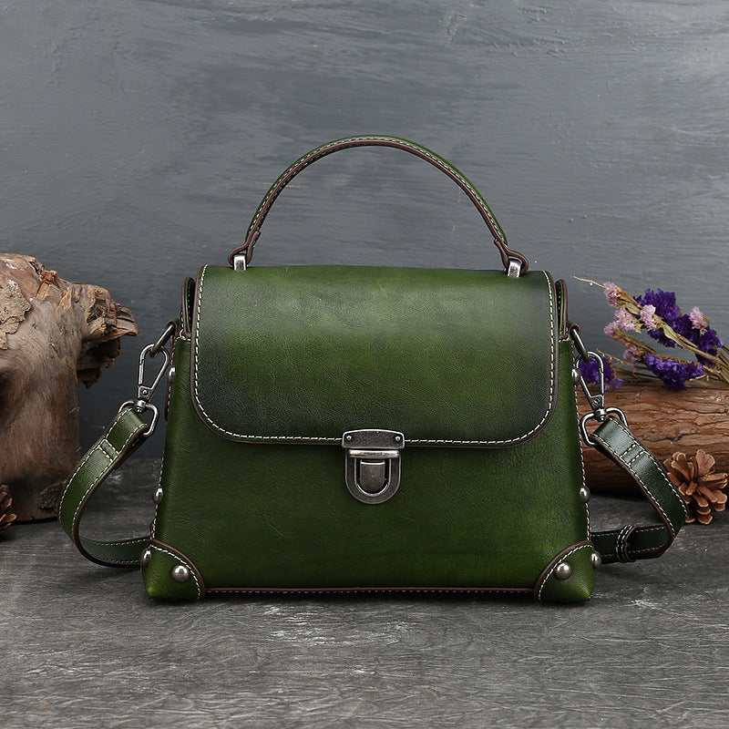 New Product Retro Leather Women's Bag Single-shoulder Diagonal Handbag GO Buy